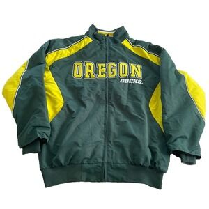 OREGON DUCKS‎ Colosseum Athletics Green Fleece Lined Jacket Coat Medium Full Zip
